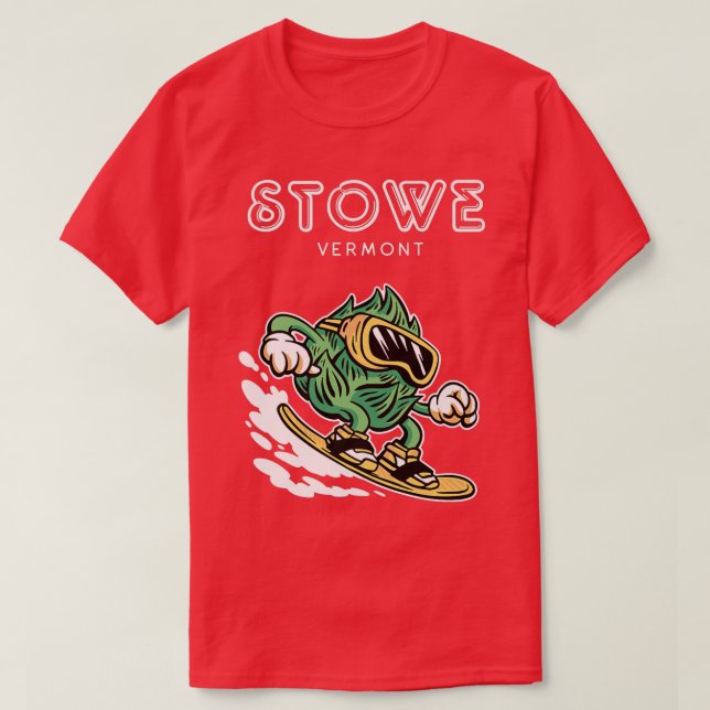 Camiseta Stowe Vermont Funny Snowboarding Beer Hops (Diseño del anverso)