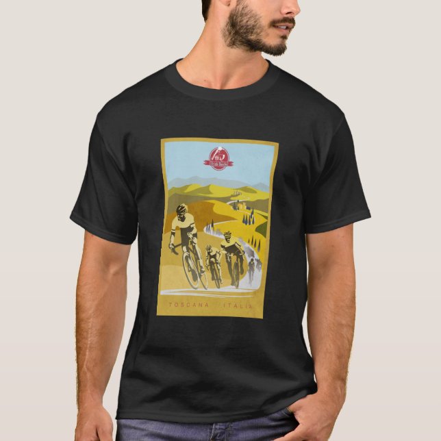 Camiseta Strade Bianche Retro Ciclismo Art  (Anverso)