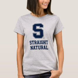 Camiseta Straight Natural Hair College Letter Graphic Tee