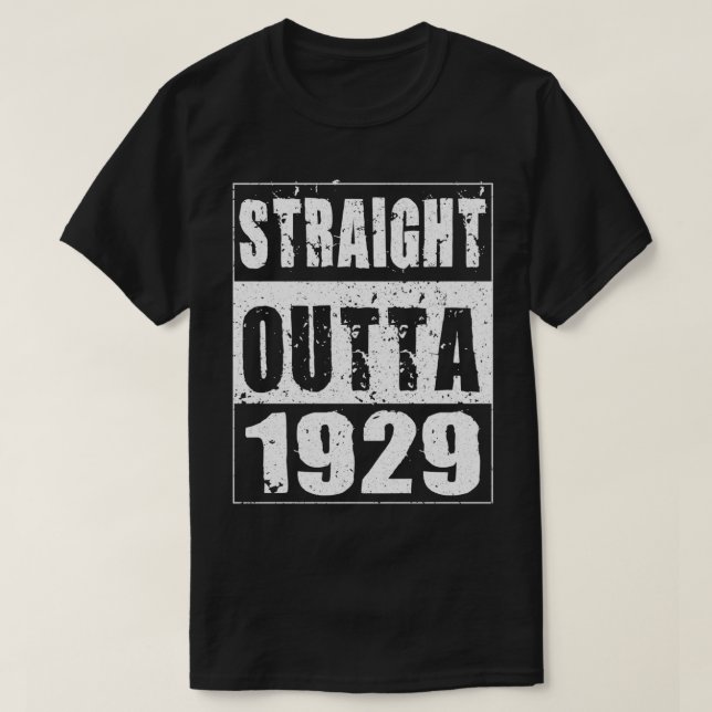 Camiseta Straight Outta 1929 Funny Birthday Gifts for 92 Ye (Diseño del anverso)