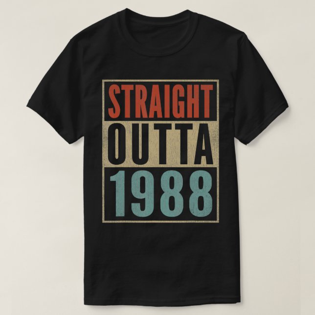 Camiseta Straight Outta 1988 Nació la broma de cumpleaños n (Diseño del anverso)