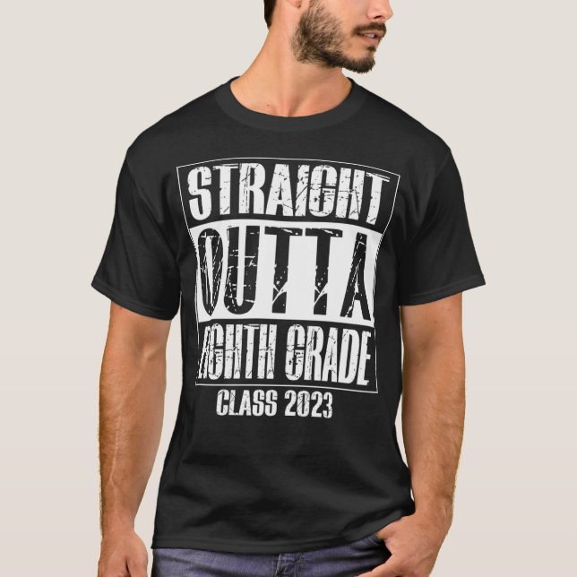Camiseta Straight Outta 8th Eighth Grade Preschool Graduati (Anverso)