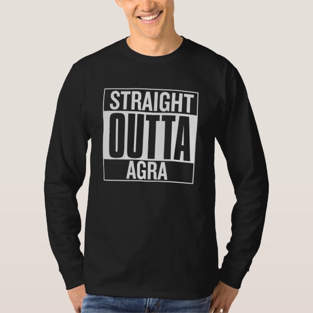 Camiseta Straight Outta Agra Proud City of Origin Clothing  (Anverso)
