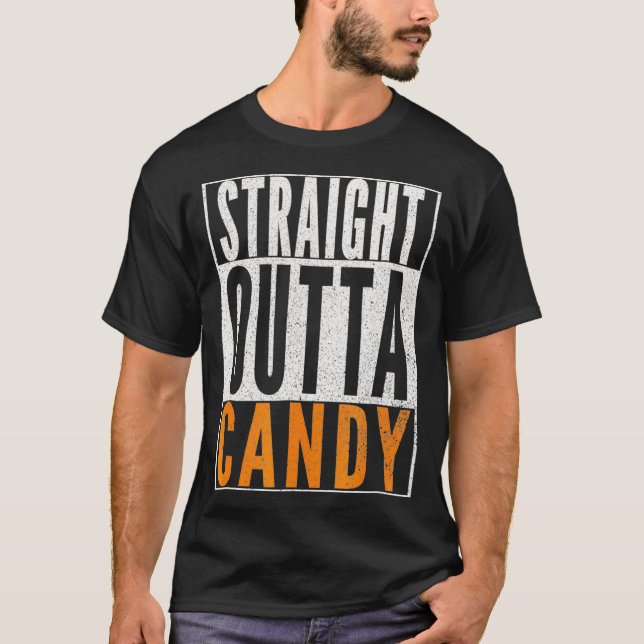 Camiseta STRAIGHT OUTTA CANDY Trick or Treat Halloween (Anverso)