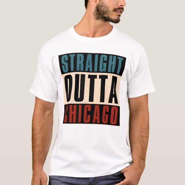 Camiseta Straight Outta Chicago Illinois IL USA (Anverso)