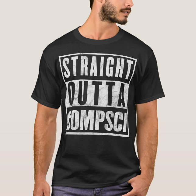 Camiseta Straight Outta Comp Sci Parody Computer Science  (Anverso)