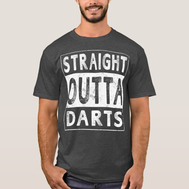 Camiseta Straight Outta Darts Gracioso Regalo de Novedad Un (Anverso)