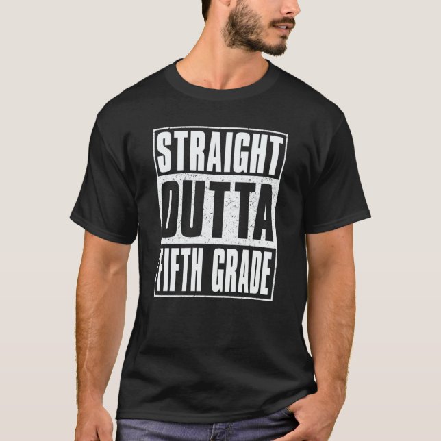 Camiseta Straight Outta Fifth Grade Kids Girls Boys 5th Gra (Anverso)