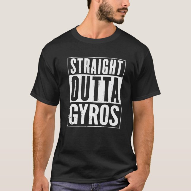 Camiseta Straight Outta Gyros Vintage Distressed Funny (Anverso)