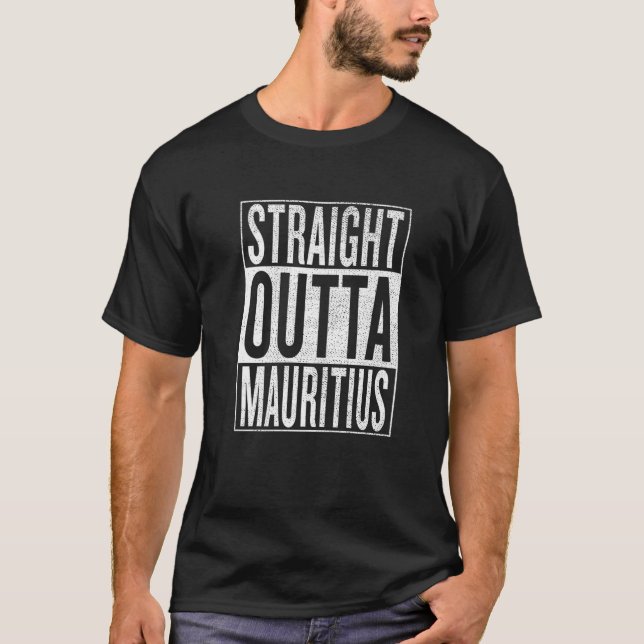 Camiseta Straight Outta Mauritius Great Travel Outlet (Anverso)