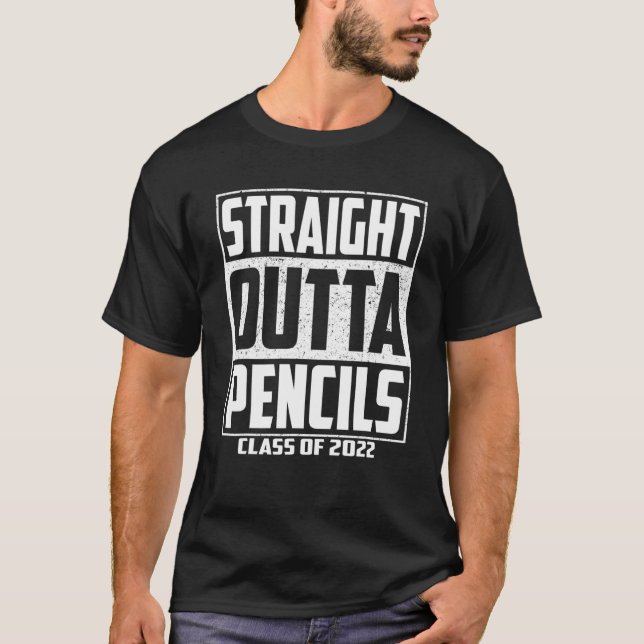 Camiseta Straight Outta Pencils School Boys Kids Graduation (Anverso)