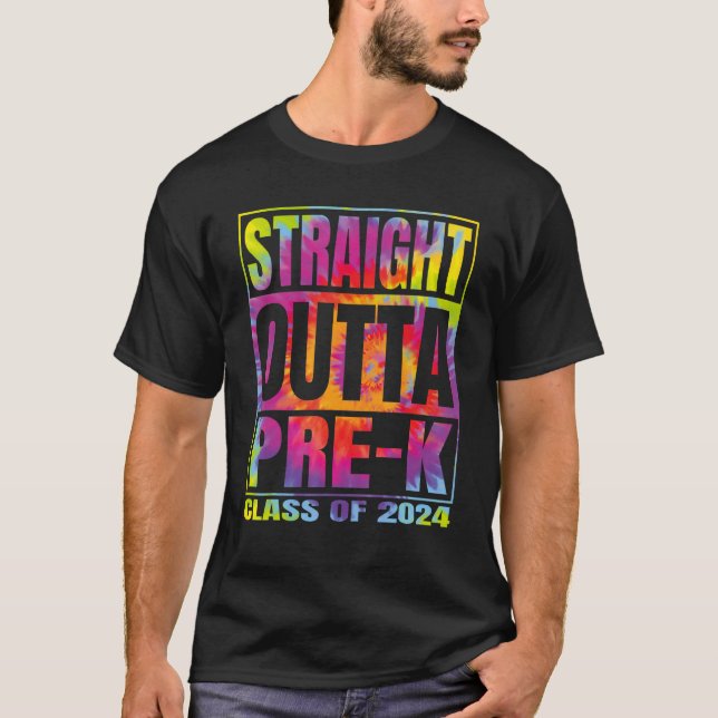Camiseta Straight Outta Pre-k School Graduation 2024 Class  (Anverso)