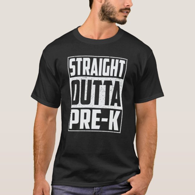 Camiseta Straight Outta Pre k School Graduation Kids Girls  (Anverso)
