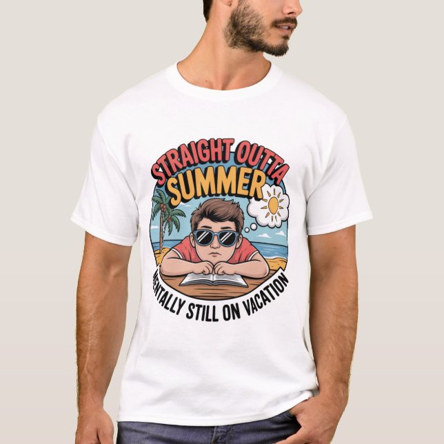 Camiseta Straight Outta Summer Funny Back to School (Anverso)