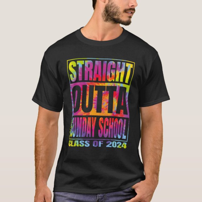 Camiseta Straight Outta Sunday School Graduation 2024 Class (Anverso)