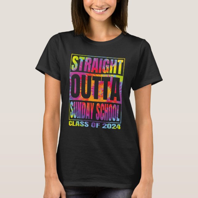 Camiseta Straight Outta Sunday School Graduation 2024 Class (Anverso)