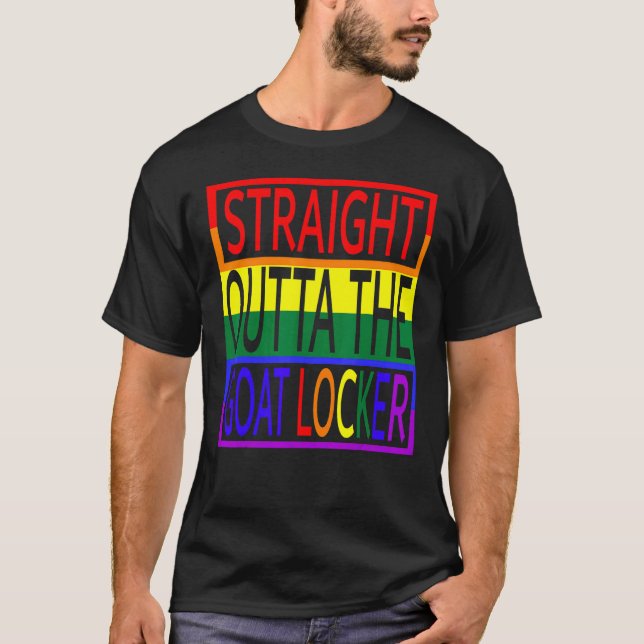 Camiseta Straight Outta The Goat Locker Navy Chief Rainbow  (Anverso)