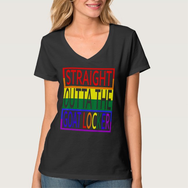 Camiseta Straight Outta The Goat Locker Navy Chief Rainbow  (Anverso)