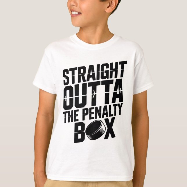 Camiseta Straight Outta The Penalty Box Funny Hockey Ice Ri (Anverso)
