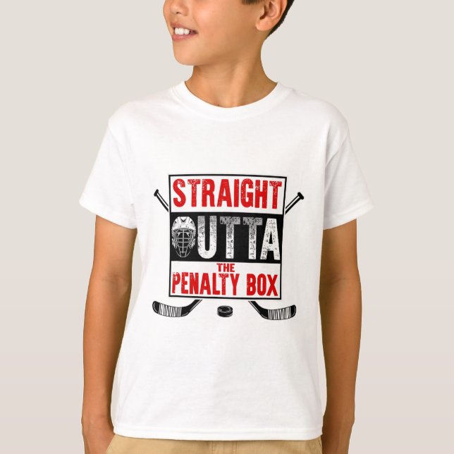 Camiseta Straight Outta The Penalty Box Funny Ice Hockey Pl (Anverso)