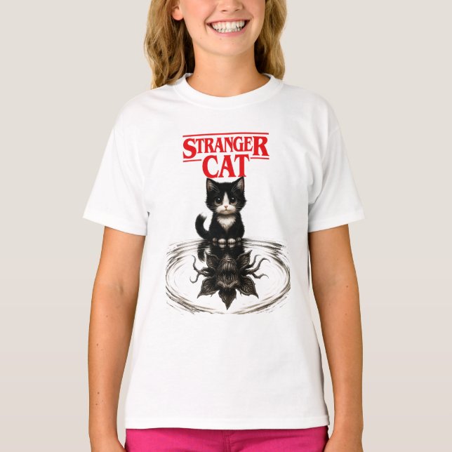 Camiseta stranger cat (Anverso)