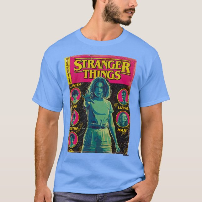 Camiseta Strangerhings Group Shot Comic Cover funny (Anverso)