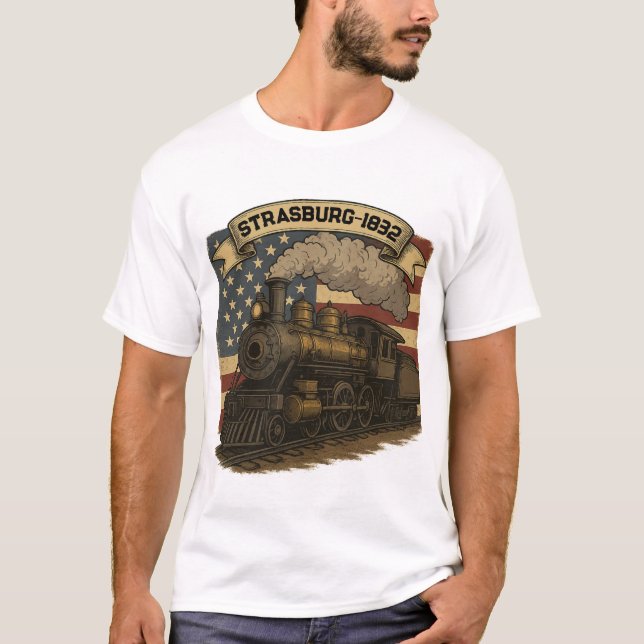 Camiseta Strasburg Locomotive steam Train T-Shirt (Anverso)