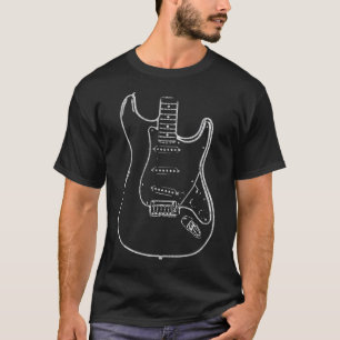 Camiseta Strat Electric Guitar Line Art Gift idea para Guit