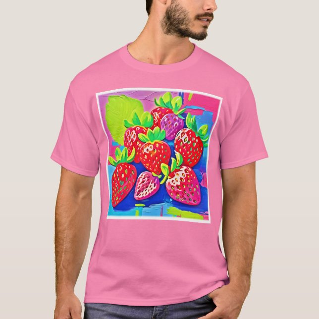 Camiseta Strawberries de Pop Art (Anverso)
