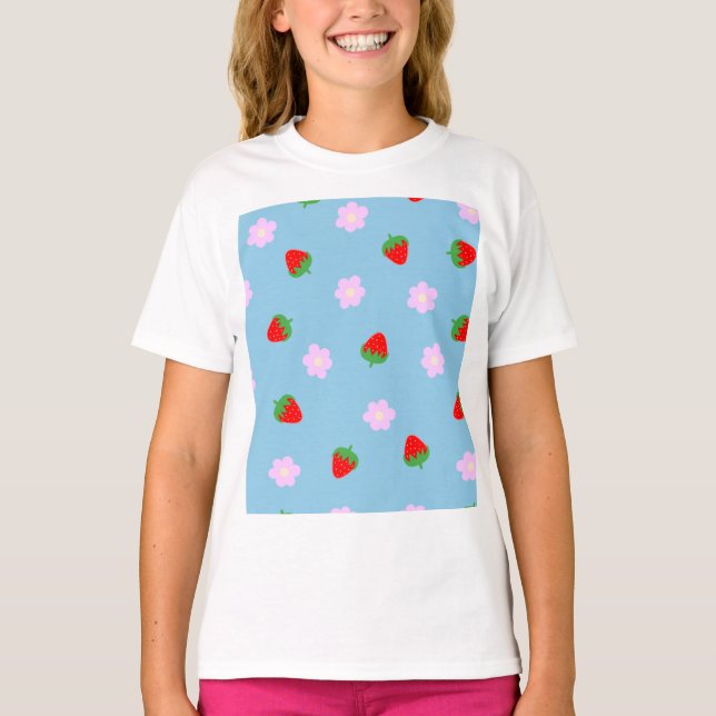 Camiseta Strawberries & Flowers (Anverso)