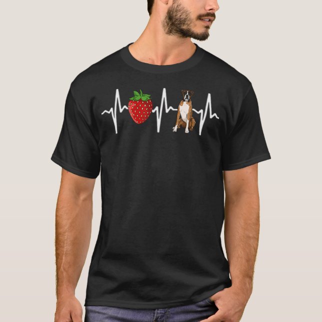 Camiseta Strawberry Boxer Heartbeat Dog (Anverso)