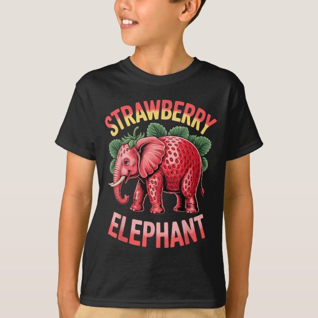 Camiseta Strawberry Elephant Cute Meme Kids Italian Brainro (Anverso)
