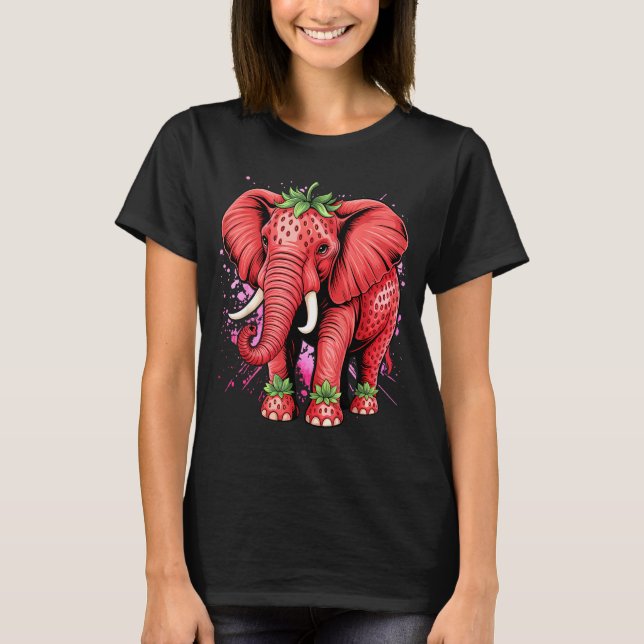 Camiseta Strawberry Elephant Italian Brain Rot Meme Birthda (Anverso)