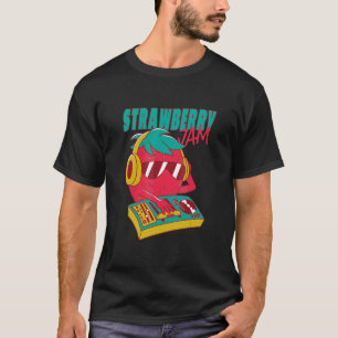 Camiseta Strawberry Jam Pun Music Dj