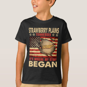 Camiseta Strawberry Plains Tennessee EE. UU. Bandera 4 De J