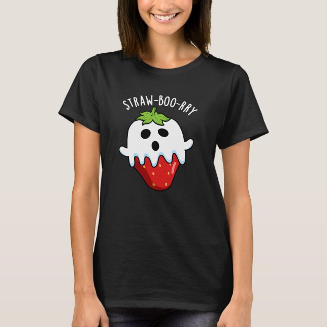 Camiseta Strawberry Pun Dark BG divertido (Anverso)