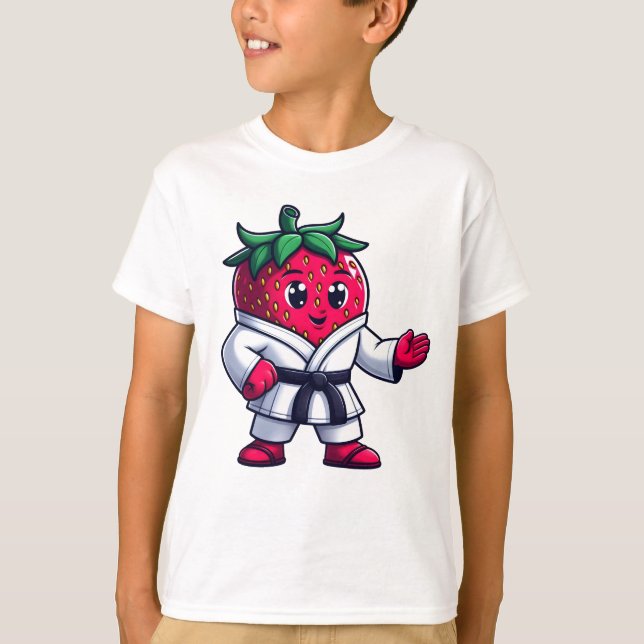 Camiseta Strawberry Sensei: Enseñando movimientos y Berry G (Anverso)