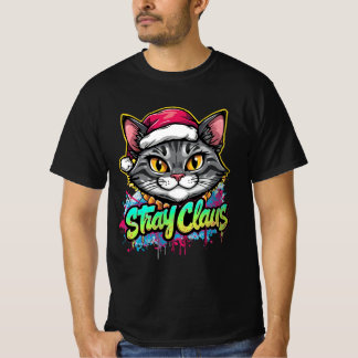 Camiseta Stray Claus – Graffiti Christmas Cat Design