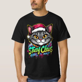 Camiseta Stray Claus – Graffiti Christmas Cat Design