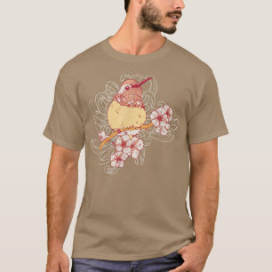 Camiseta Streak Headed White Eye Bird Japanese Cherry Bloss
