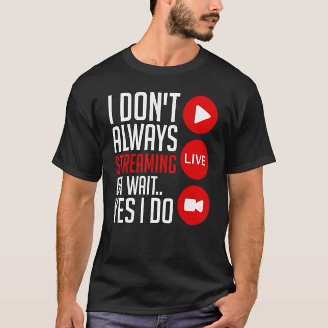 Camiseta Streaming Gaming Streamer Online Video Microphone  (Anverso)