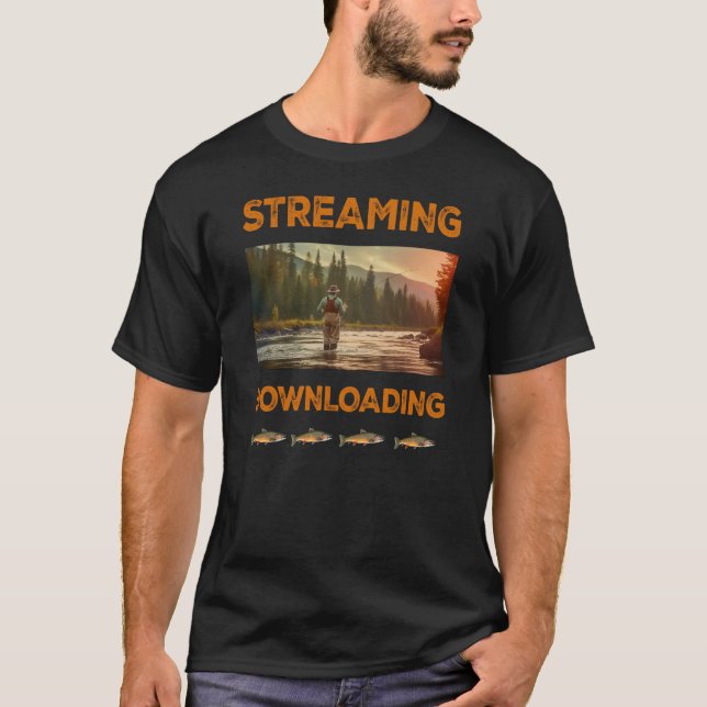 Camiseta Streaming y descarga de pesca con mosca (Anverso)