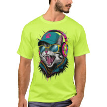 Street Cat DJ Attitude – Bold Streetwear Art