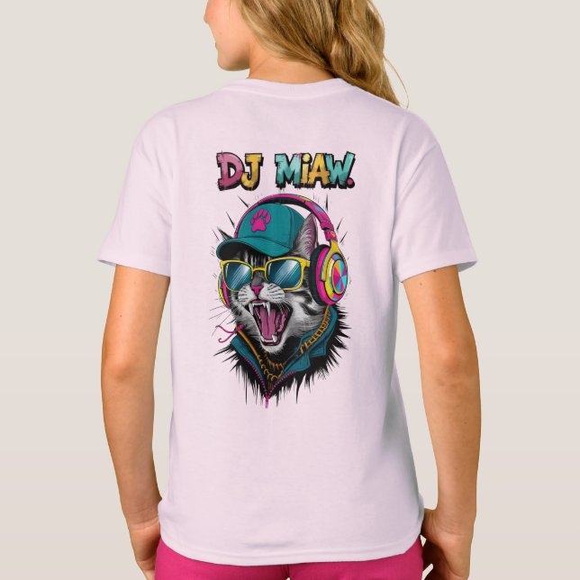 Camiseta Street Cat DJ Attitude – Bold Streetwear Art (Reverso)