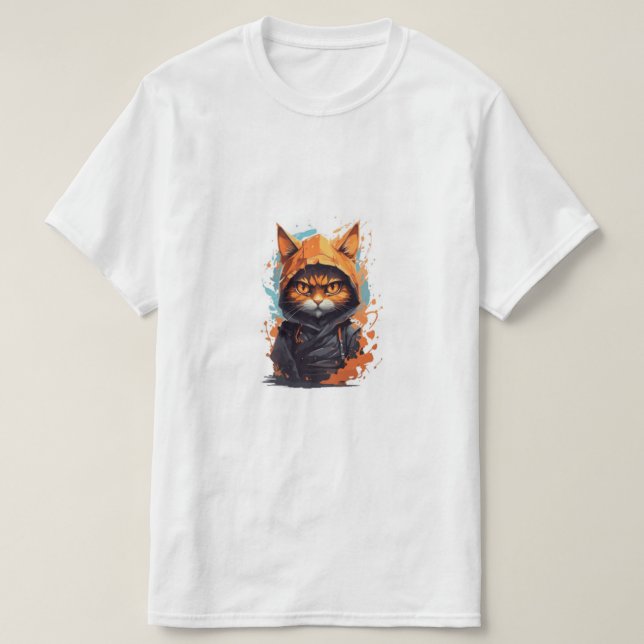 Camiseta Street cat warrior oragen hodie  (Diseño del anverso)