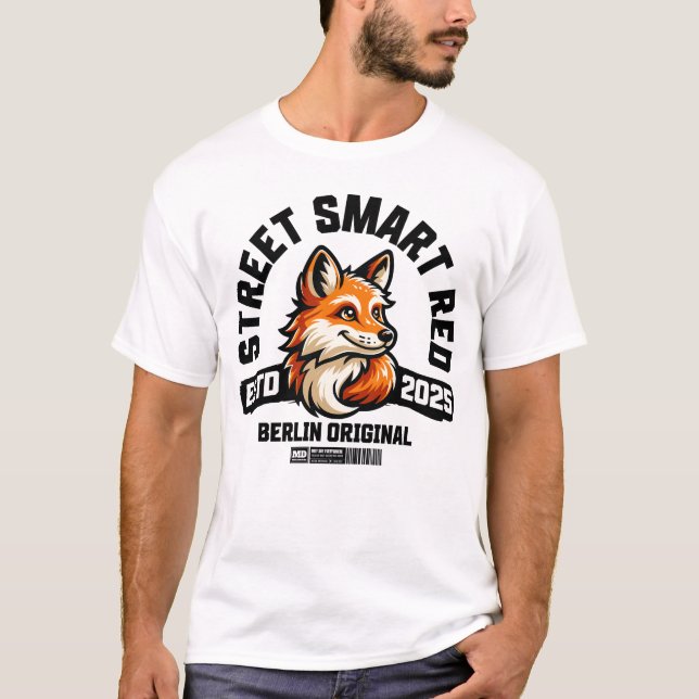 Camiseta Street Smart Red Fox – Berlin Original Urban Vibes (Anverso)
