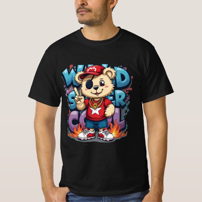 Camiseta Street Style Teddy – Wild Super Cool Graffiti Tee (Anverso)