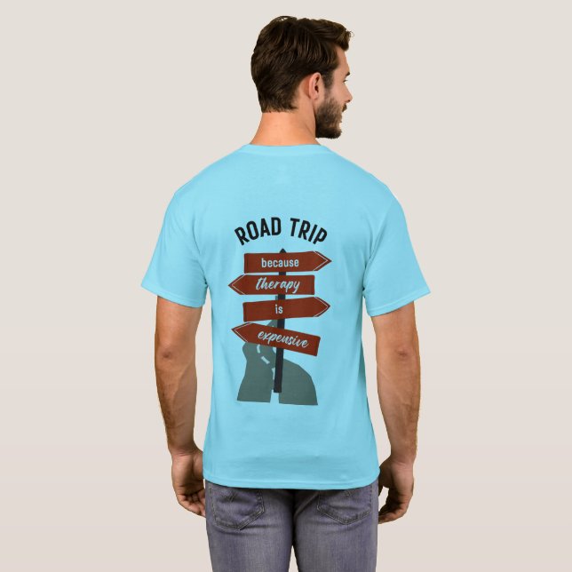 Camiseta Streetwear Road Trip Men's Basic T-Shirt (Reverso completo)