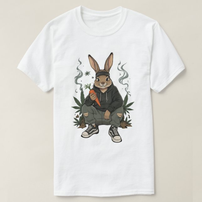 Camiseta Streetwise Rabbit Smoking Art (Diseño del anverso)
