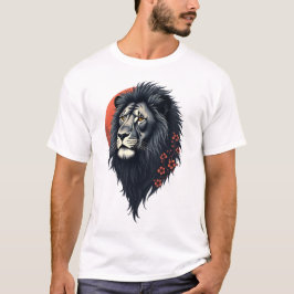 Camiseta Strength and delicacy united, a black lion